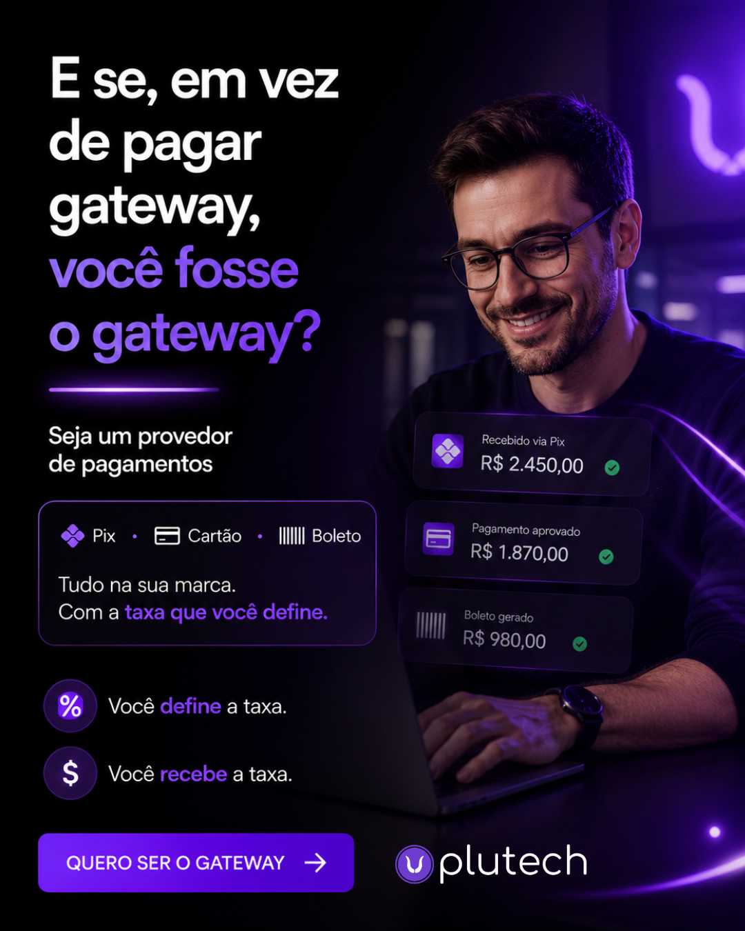 Post social media Plutech provedor de pagamentos
